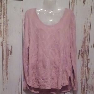 🌹5/$25 sale Vera Wang texted mauve long sleeve top Size S